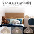 Miniatyrbild 5 av 6: T’nB - Cloud Digital väckarklocka med LED, multifunktions väckarklocka, justerbar belysning, 3 programmerbara larm – träfinish