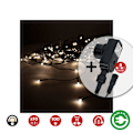 Miniatyrbillede 1 af 2: Easy-Connect LED gardin 2x1m 10 strips 100 Varmhvide LED'er - GENERIC Vit Värmande