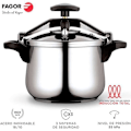 Miniatyrbillede 5 af 6: Autokogler med Styr 6 L, Induktion, Rustfrit Stål 18/10, 3 Sikkerhedssystemer FAGOR Clásica Bombe 6 00109 Rostfritt stål