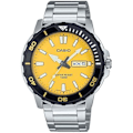Miniatyrbillede 1 af 2: Analog ur - CASIO - MTD125D-9AV - Rustfrit stål - Gul skive - Vandtæt 100 m Gul, Silver