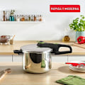 Miniatyrbillede 2 af 2: Trykkoger - TEFAL - Secure Trendy - 8L - Rustfrit stål - Programmerbar med 2 programmer Rostfritt stål + Grön