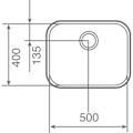 Miniatyrbillede 2 af 3: TEKA BE tank under disk 1 rustfri stål skål Glat