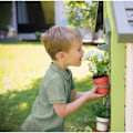 Pikkukuva 3 / 6: Smoby Life - Puutarhatalo - Puutarha-teemainen talo - Istutuslaatikko, Seinäverhoilu, Lintuaitta, Sadekeräin - Alkaen 2 vuotta Beige, grå, grön och orange
