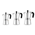 Miniatyrbillede 2 af 4: Italiensk kaffemaskine - MONIX - 3935009 - 12 kopper - Rustfrit stål Aluminium - Rustfrit stål farve Rostfritt stål