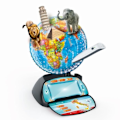 Miniatyrbillede 1 af 4: CLEMENTONI - Exploraglobe - Rejse i realtid - 3 spiltilstande og 28 aktiviteter - Bluetooth-pen Sort og blå