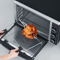 Pikkukuva 3 / 5: Mini SEVERIN TO2058 pyörivä lämpöuuni 42 L, pizzakivi ja paistinpannu, 1800 W vapaasti seisova uuni, 120 min ajastin, musta/ruostumaton teräs