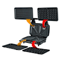 Miniatyrbillede 1 af 5: Sandwich maker 3 i 1, Udskiftelige plader, Vaffeljern, Grill MPM MOP-23M 900W Sort/Sølv 13356