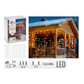 Pikkukuva 1 / 4: ECD Germany LED-valoverho - Musta PVC 2m - 200 lämpimän valkoista LEDiä - Vilkkuva vaikutus - IP44 Svart