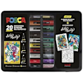 Pikkukuva 1 / 2: UNI METAL POCKET VALISE 20 VÄRIÄ - UNI-BALL - POSCA 20P SEKOITUS - Flerfärgad