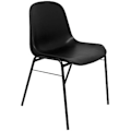 Miniatyrbillede 2 af 2: Fortrolig stol Ergonomisk, stabelbar og med sort struktur, sæde og ryg i sort PVC Piqueras ET Crespo Svart