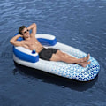Miniatyrbillede 1 af 6: Bestway flydende liggestol Hydro Force Oppustelig Float Vandbøje Svømmebassin Oppustelig Sæde Strand Svømning 93322 Vit