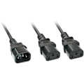 Miniatyrbillede 1 af 2: Lindy Power Distributor IEC 60320 C14 til IEC 60320 C13 2m støbt sort