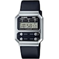 Miniatyrbillede 1 af 4: Unisex-ur - CASIO - A100WEL-1AEF - Quartz - Digital - Sort læderrem Svart