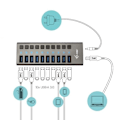Miniatyrbillede 4 af 4: USB 3.0 Hub - I-TEC - Strøm med 10 USB 3.0 porte og 48W strømadapter