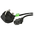 Miniatyrbillede 4 af 4: StarTech.com UK PC-strømkabel - BS 1363 til C13, 18AWG, 10A 250V - Computer-Laptop-strømledning