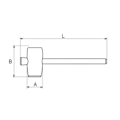 Miniatyrbillede 2 af 2: IRIMO sort gummihammer 75 mm - 529271