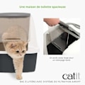 Miniatyrbild 2 av 5: Toaletthus för katt - CATIT - Airsift Jumbo - Integrerat filtreringssystem - L. 57 x B. 50 x H. 46,5 cm