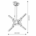 Miniatyrbillede 3 af 4: Tm elektron - TMSLC410 - Universal Loftsmontering til skærme fra 26" til 55" (Udvidelig og Roterbar) Sort