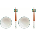 Miniatyrbild 1 av 2: Sushi Set - DKD Heminredning - 25 x 25 x 6,5 cm - Porslin och trä - Grön färg - Rektangulär Grön