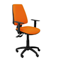 Miniatyrbillede 1 af 2: Ergonomisk kontorstol med synkromekanisme og justerbar højde - Polstret sæde og ryg i orange (armlæn