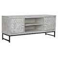 Pikkukuva 1 / 4: Intialaistyylinen TV-kaappi - Metallia ja mangoa - Valkoinen - 130 cm
