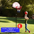Miniatyrbillede 4 af 4: DEVESSPORT Basketballkurv på Justerbar Stativ 1,65-2,10m Mobil med Hjul, Vægtet Base, Bold Inkluderet, Ideel til Have
