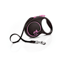 Miniatyrbillede 1 af 3: Udtrækkelig snor - Flexi - FU22T5-251-S-CP - 5m - Sort/Pink - Til hunde op til 25 kg svart/rosa