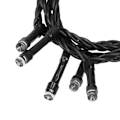 Pikkukuva 4 / 4: ECD Germany LED-valoverho - Musta PVC 2m - 200 lämpimän valkoista LEDiä - Vilkkuva vaikutus - IP44 Svart