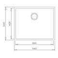 Miniatyrbillede 2 af 2: Vask - TEKA - Square 50x40 - Tegranite - Sort - Underbygget Svart