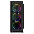 Miniatyrbild 2 av 4: SHARKOON RGB WAVE ATX gaming PC-fodral - Svart - 3x 120 mm - 2 interna fack - 7 expansionsfack