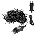 Miniatyrbild 3 av 4: ECD Germany LED-ljusridå - Svart PVC 2m - 200 varma vita lysdioder - Blinkande effekt - IP44 Svart