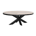 Miniatyrbillede 1 af 4: genstand home style sofabord, naturlig hems, sort metal, mango, sofabord 130 cm