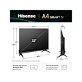 Pikkukuva 2 / 6: LED-televisio - Hisense - 32A4Q - 32 tuumaa - Älytelevisio - Wi-Fi - 720p