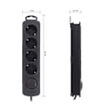 Miniatyrbillede 3 af 4: Tm Elektron Multiprise 4 Stik med Kontakt, Sort - TMUAD204BK