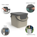 Miniatyrbillede 2 af 4: Rotho Albula Affaldssorteringssystem 40l til køkkenet, Plast (PP) uden BPA, cappuccino/antracit, 40l (39,8 x 35,8) Cappuccino