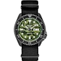 Miniatyrbillede 1 af 4: Ur - Seiko - 5 SRPJ37 - Mekanisk - Grøn Skive - Sort Stofarmbånd Svart