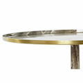 Miniatyrbillede 3 af 4: Sidebord i aluminium og brun marmor (51 x 51 x 51 cm) - Hvid