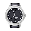 Miniatyrbillede 2 af 3: Ur - Mondaine - Helvetica No 1 - Læder Sort - Dato - Analogisk Svart