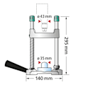 Miniatyrbillede 2 af 4: Tecmobil Drilling Support - wolfcraft - Justerbar og bærbar boreguide - 4522000 Grå, sort og grøn