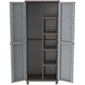 Miniatyrbillede 2 af 2: Indendørs og udendørs garderobe - TERRY - Model 368 - 2 døre - Genbrugsplast - Design i rattaneffekt Grå