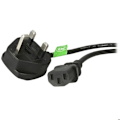Miniatyrbillede 1 af 4: StarTech.com UK PC-strømkabel - BS 1363 til C13, 18AWG, 10A 250V - Computer-Laptop-strømledning