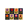Miniatyrbillede 2 af 2: GENERISK Dørmåtte - Blomstermodel - Kokosfiber - 60x40cm - Rektangulær - Assorterede farver Blandad