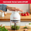 Miniatyrbillede 4 af 5: MOULINEX elektrisk hakkemaskine, 3-i-1 funktioner, Skiver, Hakker, Opskæring, 4 klinger, 400 ml, Enkel trykknap, Moulinette Essential DJ520110