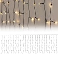 Pikkukuva 2 / 4: ECD Germany LED-valoverho - Musta PVC 2m - 200 lämpimän valkoista LEDiä - Vilkkuva vaikutus - IP44 Svart