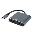 Miniatyrbild 2 av 4: Tillbehör för nanokabelkabel - 10.16.4305 - NANOCABLE - USB-C till 2xHDMI/USB2.0/PD-omvandlare 15 cm, färggrå