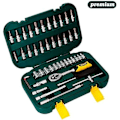 Pikkukuva 2 / 2: Sarja 45 1/4" pistorasioita ja tarvikkeita - Mota Tools - hopea