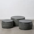 Miniatyrbillede 1 af 4: sidebord 66 x 66 x 34,5 cm sort aluminium (3 enheder)
