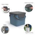 Miniatyrbillede 2 af 4: Rotho Albula Affaldssorteringssystem 40l til køkkenet, Plast (PP) uden BPA, blå/anthracit, 40l (39,8 x 35,8 x 33, Blå