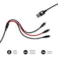 Pikkukuva 2 / 2: SUBBLIM 3 in 1 Micro USB/C-tyyppi/Lighting 3.0 kaapeli 1 m musta