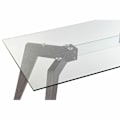 Pikkukuva 2 / 4: ruokapöytä läpinäkyvä harmaa lasi mdf puu (160 x 90 x 75 cm)